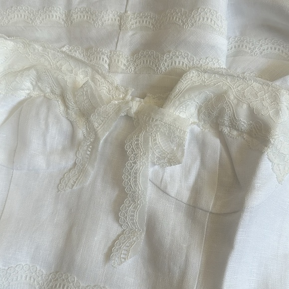 NEW Reformation Arya Mini Linen Dress Lace Detail Adjustable Straps White | sz 2 - Picture 14 of 14